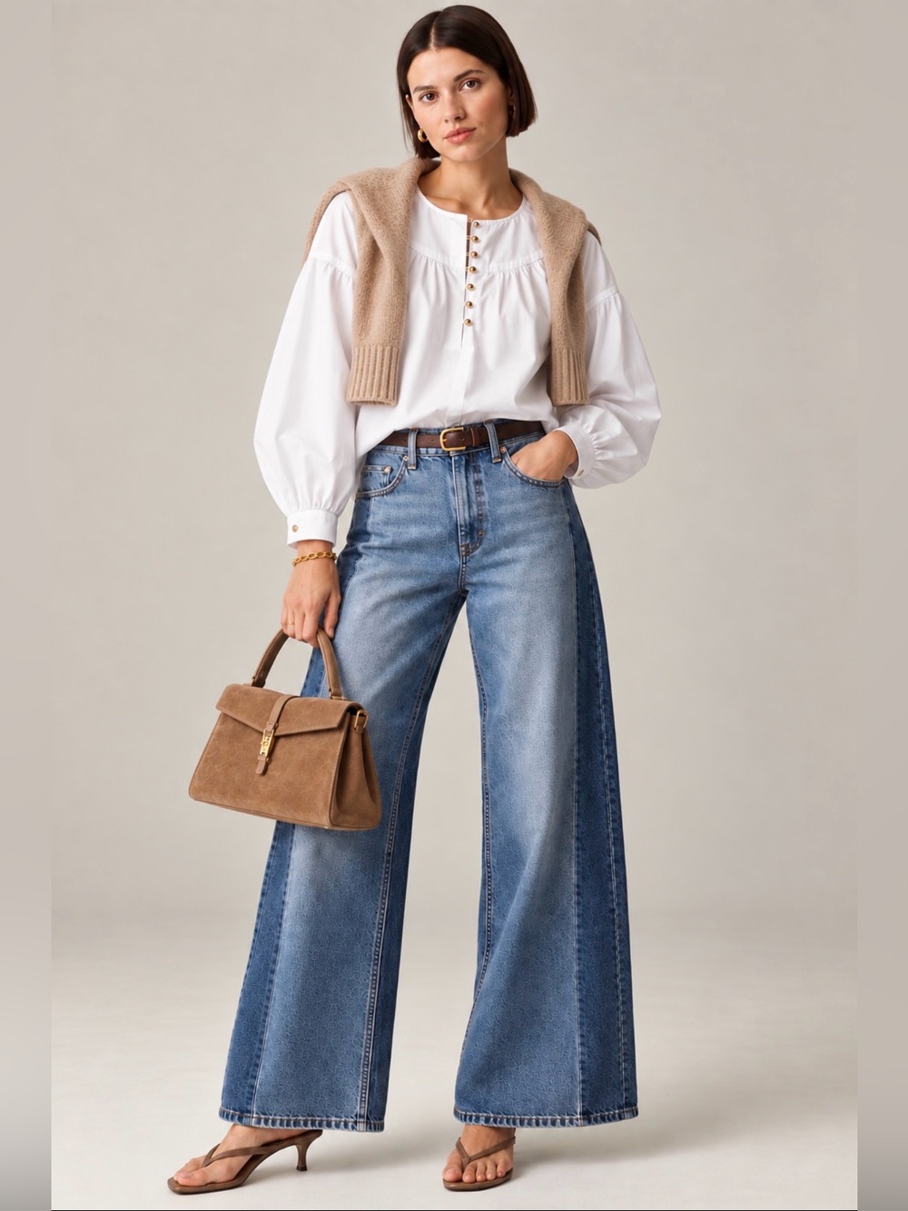 J.Crew Shirred popover top in cotton poplin in white